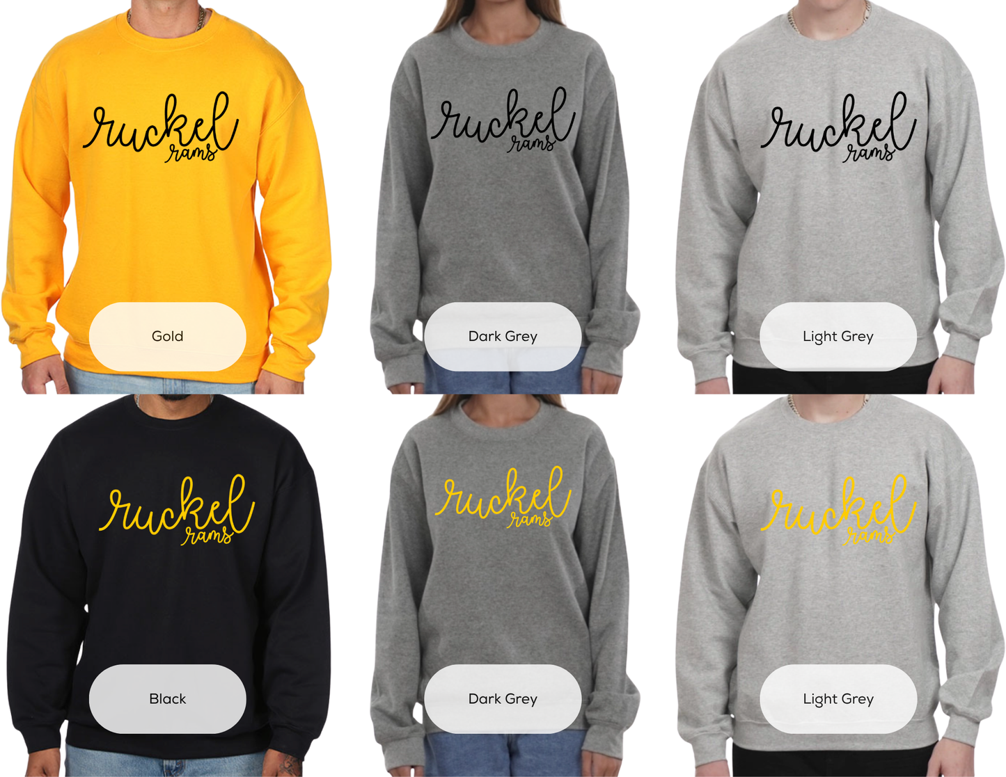 Ruckel Rams Script Sweatshirt